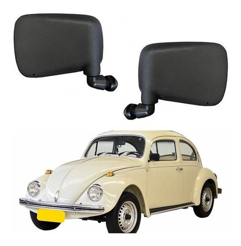 Imagem 1 de 6 de Par Espelho Retrovisor Externo Fusca - Plastico Preto