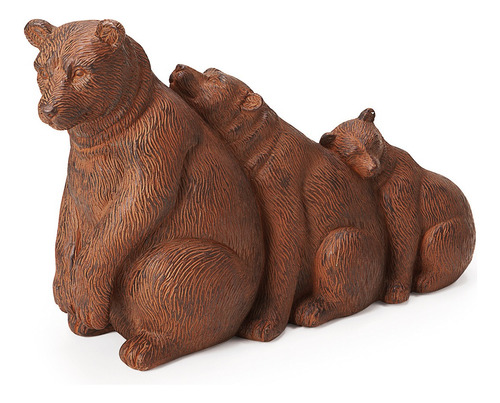 Urso Escultura Estatua Decoração Casa - Mart Cor Marrom-escuro