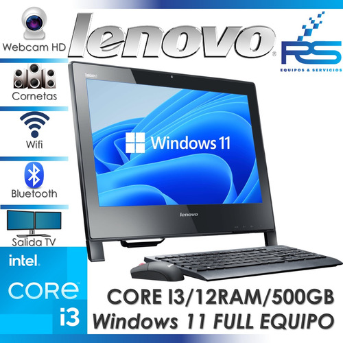 Equipo Diseño All In One Core I3 12gb Ram Lenovo 500gb