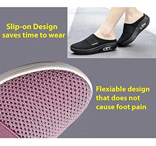Zapatos Para Caminar Sin Cordones Para Mujer Con Cojín De Ai