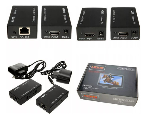 Hdmi Extensor Extender A Cable Rj45 De 60 Metros Jwk