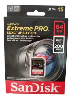 Tarjeta Memoria Sandisk Extreme Pro 200mb/s Sdxc 64gb I-card