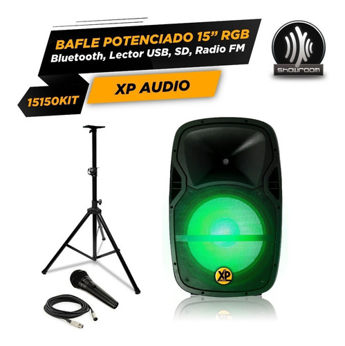 Imagen 3 de 8 de Kit Karaoke Parlante Activo 15 150w + Tripode + Microfono