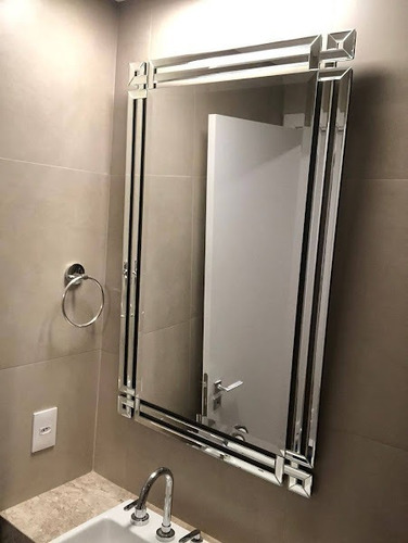 Imagem 5 de 8 de Espelho Veneziano 110cm X 70cm Sala Lavabo Banheiro