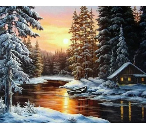 Nieve De Invierno Paisaje De Pintura Por Números Kits 16x20 