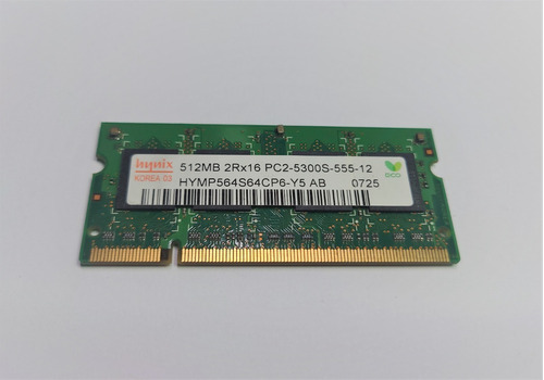 Memoria Ddr2 512mb Hynix Sodimm 667mhz 5300s Hymp564s64