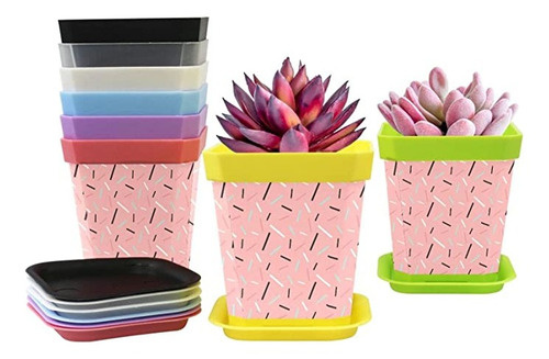 Gardening Containers Pink Memphis Line Flower Pots Plant Po.