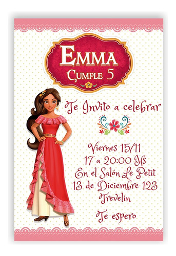 Mini Kit Imprimible Elena De Avalor Romántico Chic + Inv Di