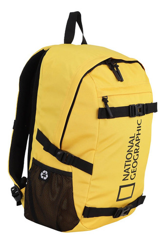 Mochila Nat Geo N22080, Slot Canyon 25 L, 100% Poliéster Reciclado Color Amarillo Diseño De La Tela Lisa