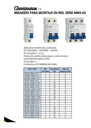 Breakers 2x50 Amp Magnético Térmicos Mm5-63 Mayor Y Detal