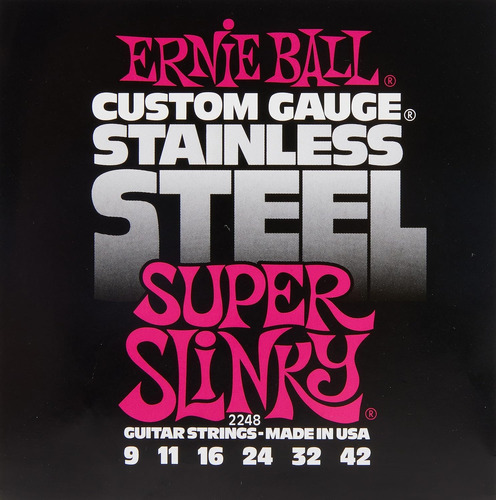 Guitarra Eléctrica Ernie Ball Super Slinky De Acero Inoxidab