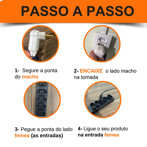 Extensão Elétrica 15 Metros 10/20a Cabo Reforçado Cor Preto
