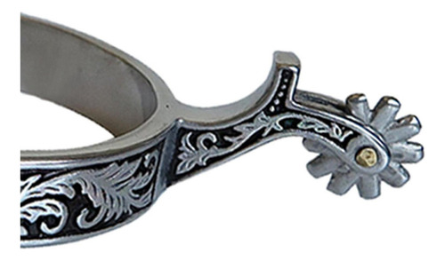 Bp1 Esporas De Couro Masculinas Gravadas Western Iron Spurs