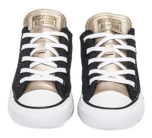 Converse negras 2025 con dorado