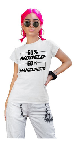 Camiseta De Mujer Modelo Manicurista Blanca Cleen Alexer