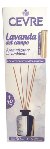 Aromatizante De Ambiente Cevre Lavanda 30ml + 5 Cañas