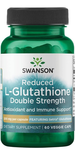 L Glutatión Reducido 200 Mg - 60 Cápsulas  Vegano / Vegetariano Swanson