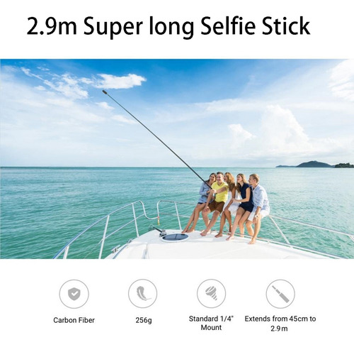 Stick De Selfie De Edição Extensível Invisível De Fibra De C