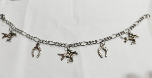 Pulsera Dijes Criollos Caballos Herradura Acero De Fundición