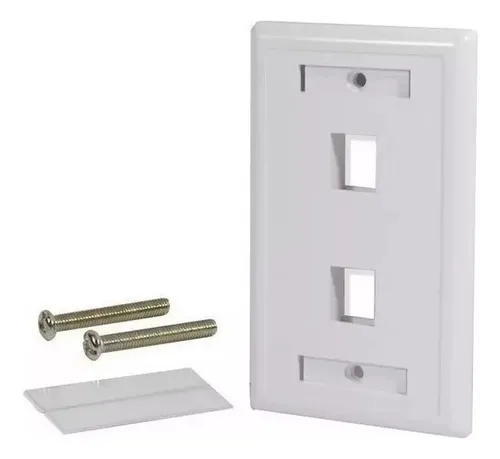 Faceplate Frente 2 Dos Puertos Tapa Bastidor Rj45 Simple