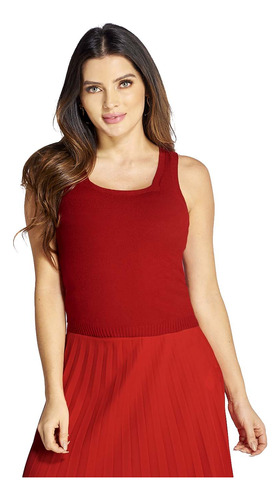 Blusa Dama Rojo  Sin Manga Lisa Mundo Terra 141787