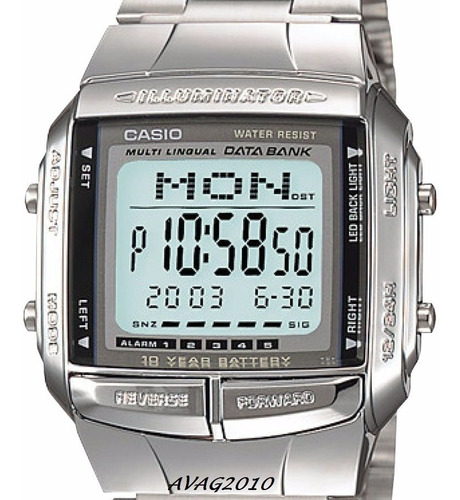 Reloj Casio Unisex Retro Db 360 Plateado Telememo Original!!