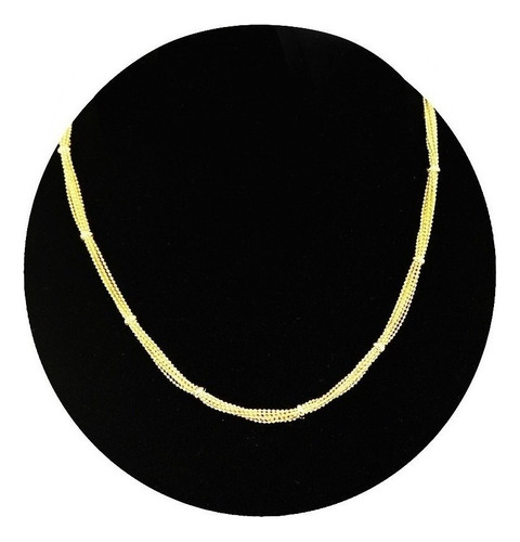 Collar Cadenas Eslabón Bola Aros Oro 18k 8 En 1 Joyería Fina