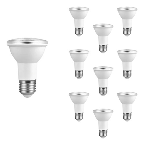 Kit 10 Lâmpadas Led 7w Par20 Branco Frio 6500k 4000k 3000k Luz Bn 4000k