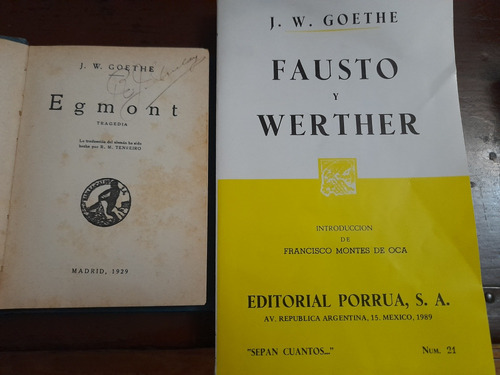 Goethe Fausto  Werther Y Egmont 2 Libros B2