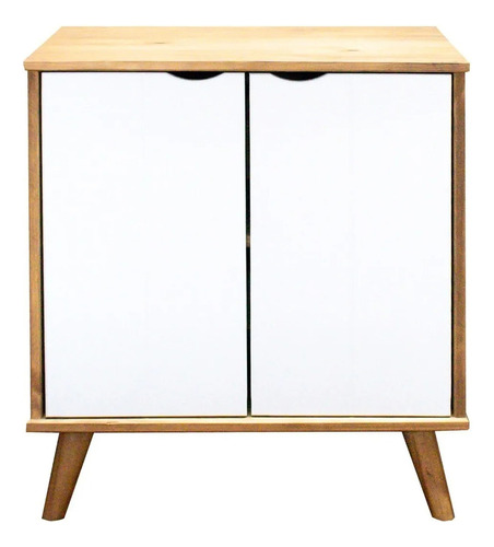 Aparador Buffet Rack Mueble Dos Puertas Madera Maciza Color Blanco