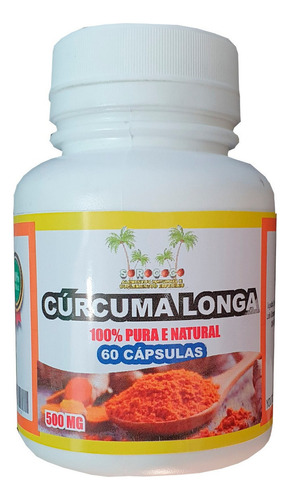 Cúrcuma Açafrão 60 Cápsulas 500mg + Piperina 60 Cáps De 10mg Sabor Sem Sabor. Alimentos Encapsulados Pelas Empresas Sorococo Ladir & Soropower Do Dr. Kiko Do Bem