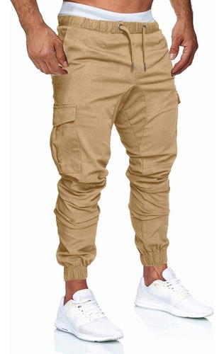 Pantalón Jogger Cargo Skinny De Gabardina Strech