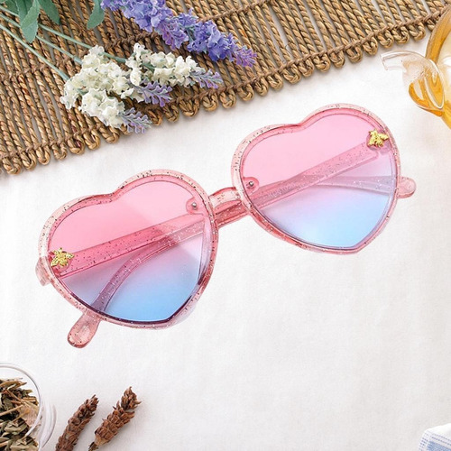 VALICLUD 2 gafas de sol con forma de corazón para niñas juguete divertido y colorido para fiestas con diseño de unicornio accesorios para niños y adultos 