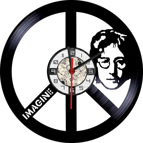 Combo Reloj En Vinilo Lp The Beatles + Pin Metálico