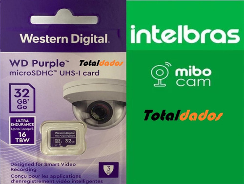 Imagem 1 de 6 de Cartão Micro Sd 32gb 16tbw Intelbras Câmeras Ip Allo Mibo 