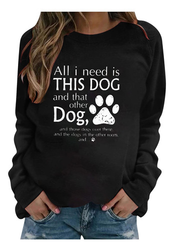 Blusa H Para Mujer, Amante De Los Perros, Estampado De Letra