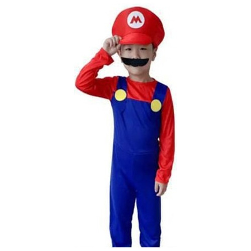 Outfit Disfraz   Mario Bross - Pelicula - Halloween - Incluye Bigote Y Gorro Ninos