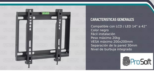 Imagen 2 de 3 de Soporte Led Lcd Tv Fijo Extra Chato 19 24 27 32 39 40 42