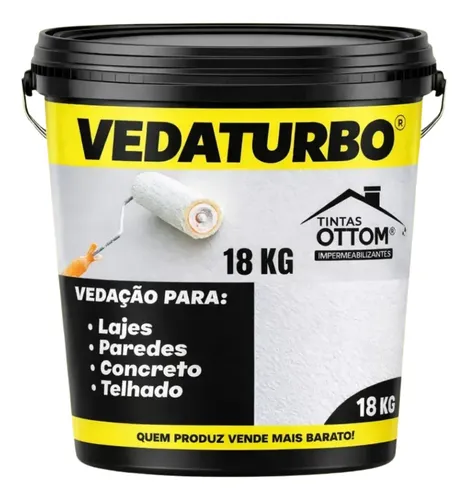 Tinta Impermeável Emborrachada Vedaturbo Branco Fosco