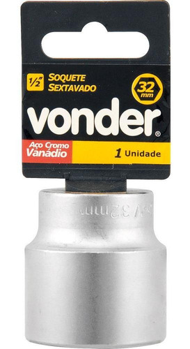 Soquete Sextavado Encaixe 1/2  23mm Curto Cromo Vanádio - Vo