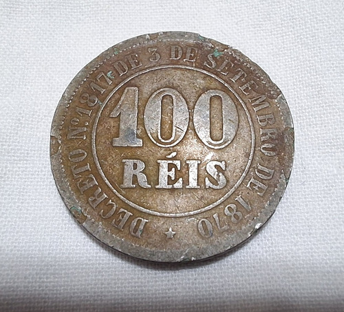 Moeda 100 Réis 1885 Brasil Com Defeito (Usado)