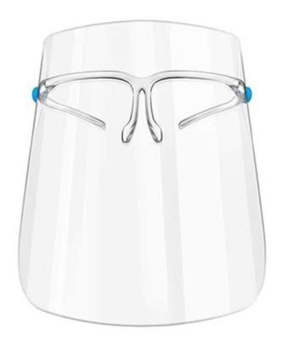 Kit 10 Protetor Facial Face Shield Com Óculos Anti Respingo Cor Transparente