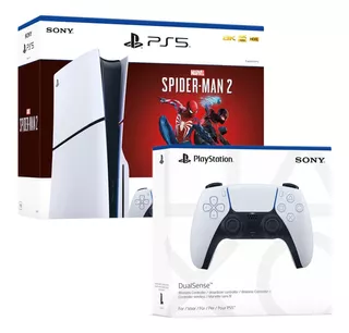 Consola Ps5 Slim Bundle Spiderman 2 + Mando Ps5 Blanco