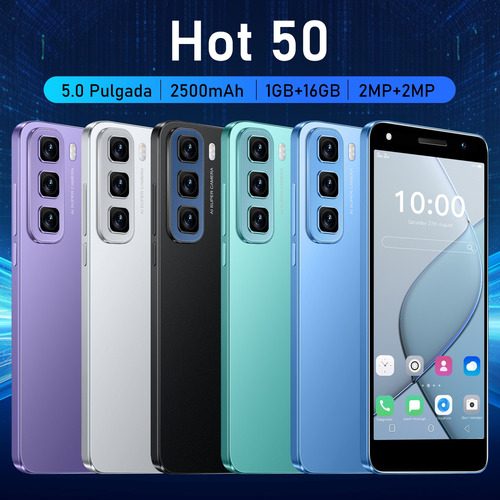 Android Celulares Hot 50 5.0 Pulgadas Barato Ram1gb Y Rom16gb Azul