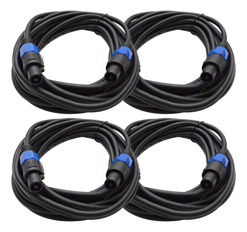 Seismic Audio Tw12s25 ( 4) Cable Altavoz Pie Speakon Pa Dj 2