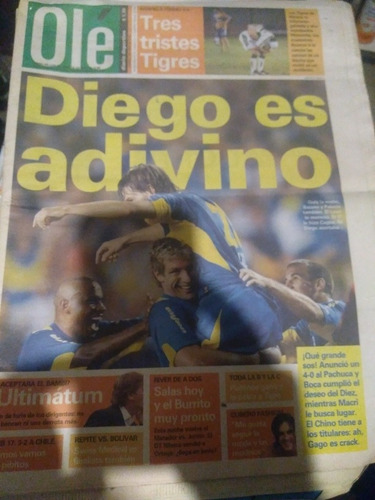 Diario Ole 7/4/2005 Tapa Boca