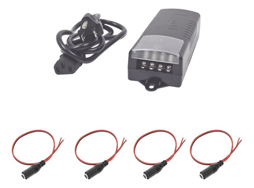 Kit Con Fuente Epcom C/salida 12 Vcd A 5 Amper C/4 Salidas
