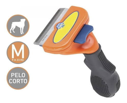 Cepillo Peine Perro Pelo Corto M Deslanador Premium Funamei Color