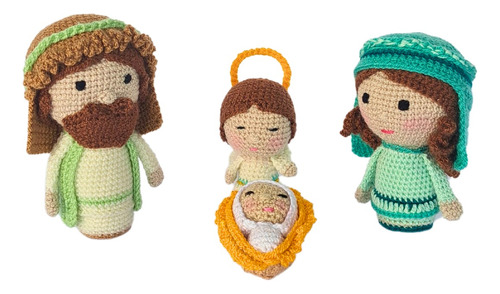 Nacimiento Pesebre Amigurumi Tejido/ Set 4 Piezas/ 