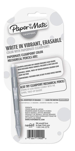 Paper Mate Plomo Clearpoint Color Y Goma De Borrar Lápiz Mec
